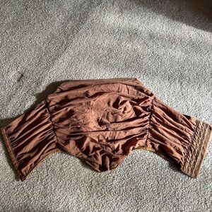 Brown Ruched Women's Corset Top